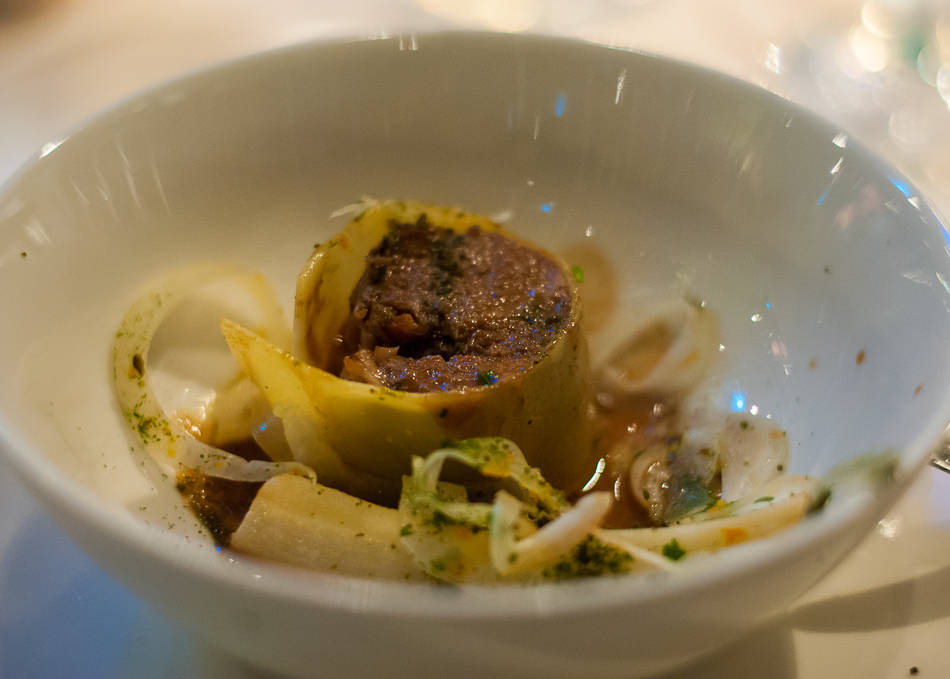Cannelloni with braised veal shank and bone marrow filling - Restaurant De Kas