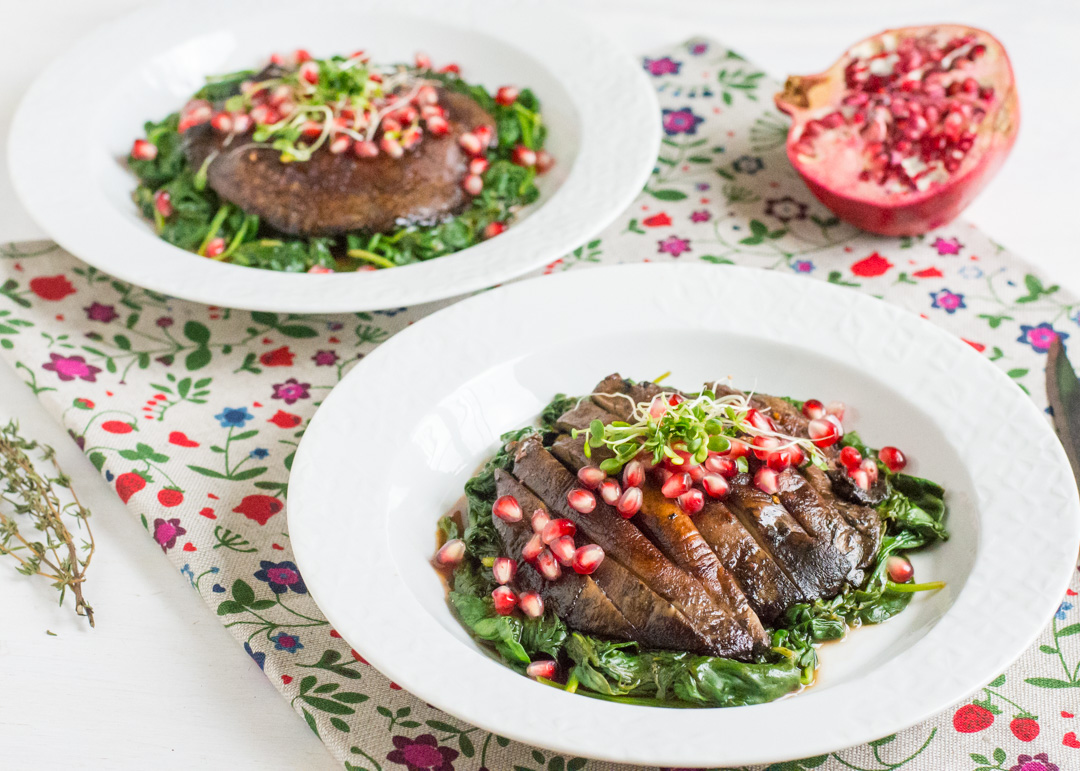 Portabello Steaks with Pomegranate