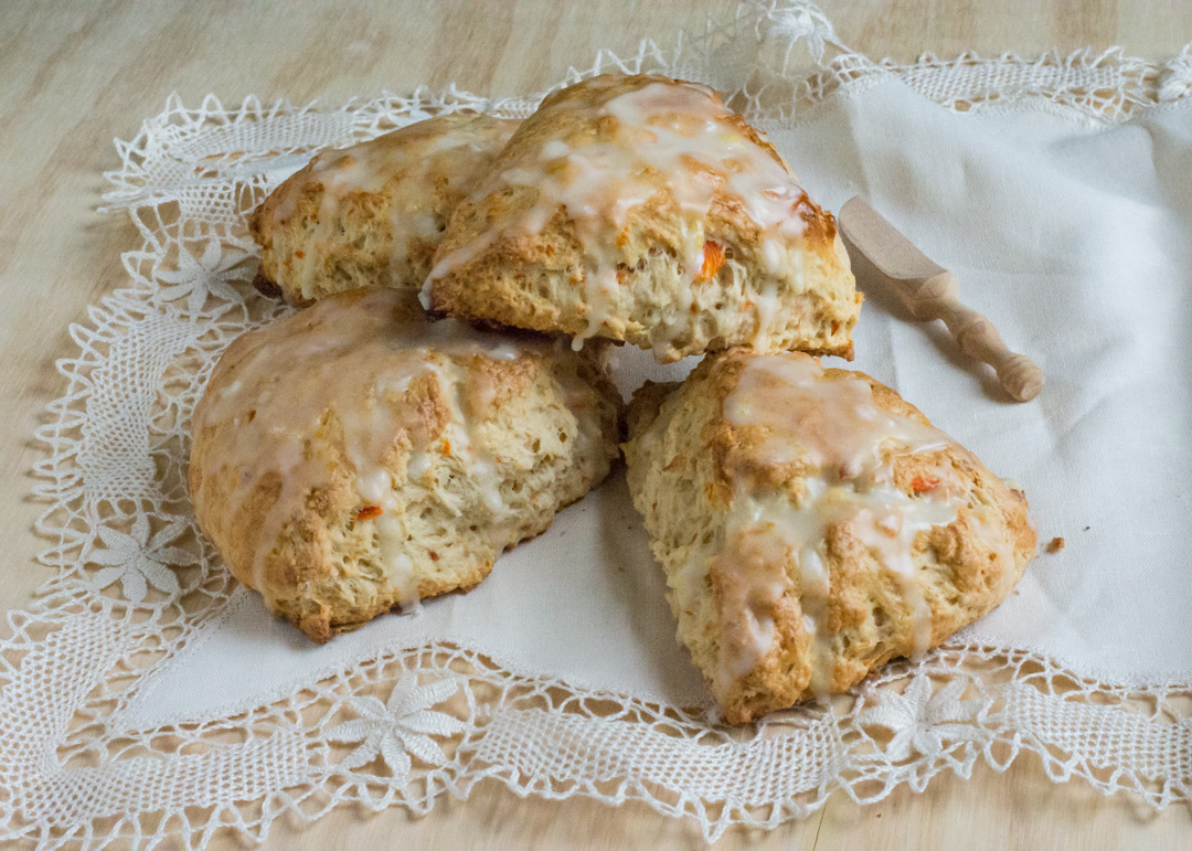 Carrot Coconut Scones with Citrus Glaze