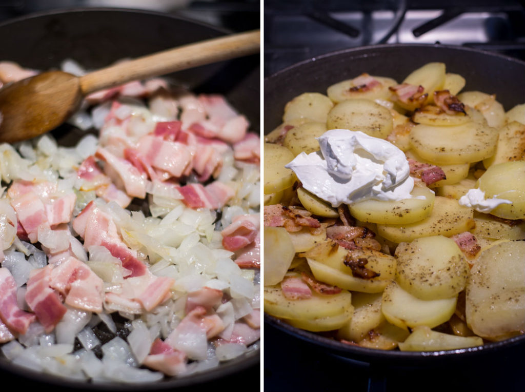 Potatoes and bacon