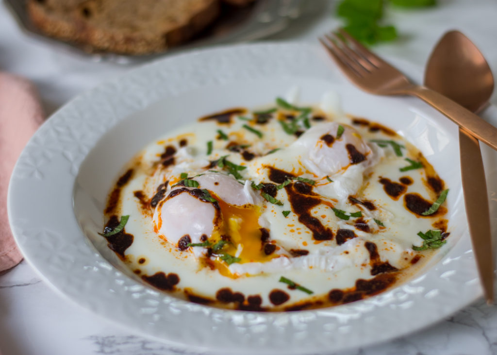 Poached Eggs with a Yogurt and Paprika Dressing