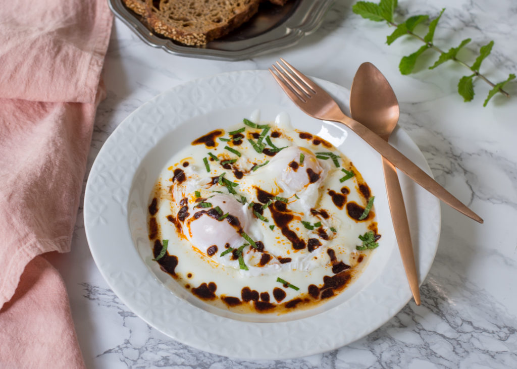 Poached Eggs with a Yogurt and Paprika Dressing