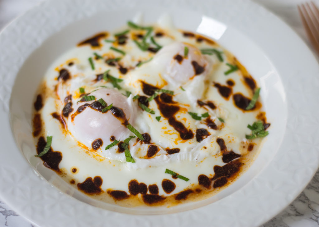 Poached Eggs with a Yogurt and Paprika Dressing