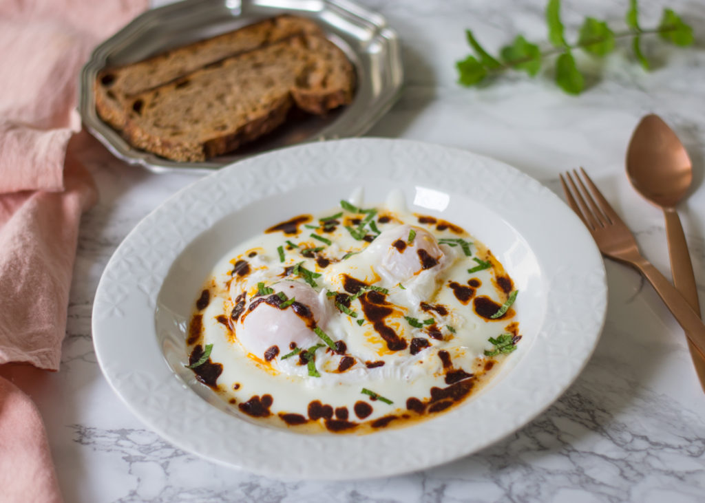 Poached Eggs with a Yogurt and Paprika Dressing