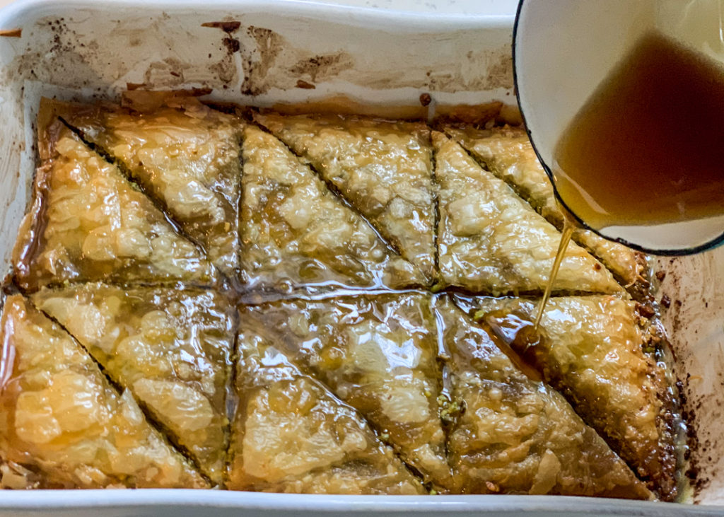 Pistachio and Rosewater Syrup Baklava