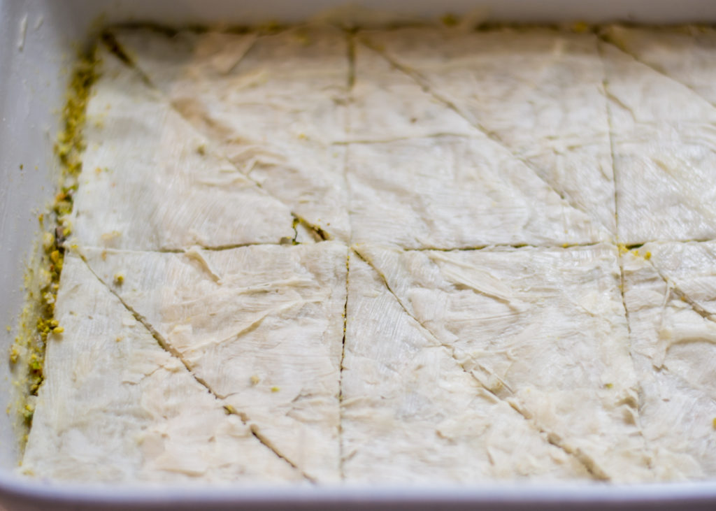 Pistachio and Rosewater Syrup Baklava