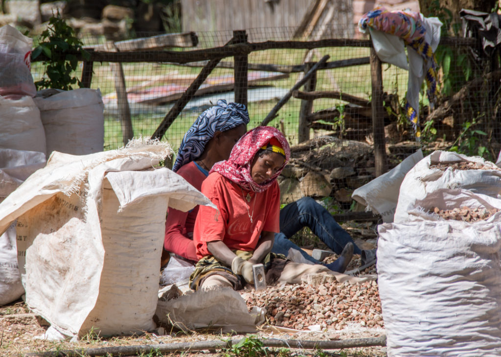 Breaking stones in Gondar