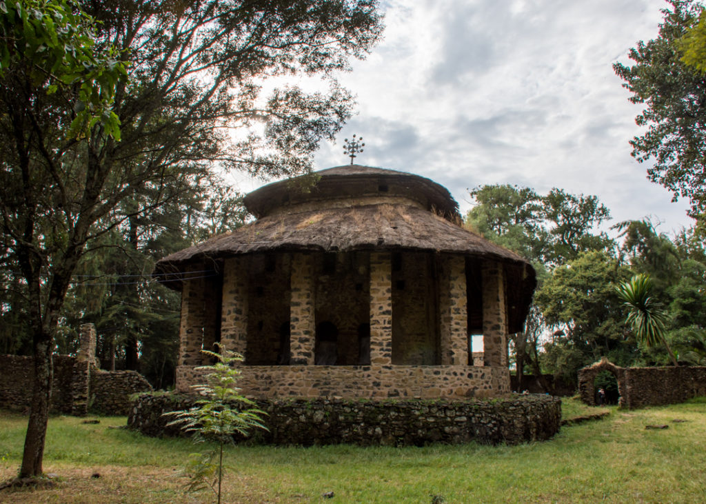 Outside Debre Birhan Selassie church in Gondar