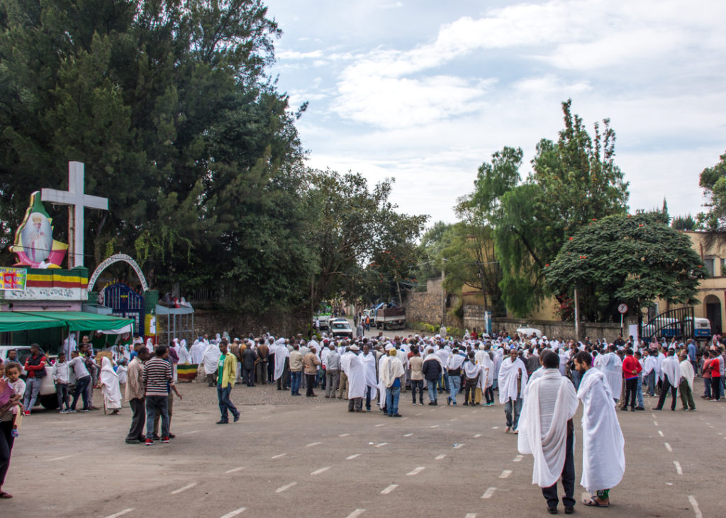 Morning church service in Gondar