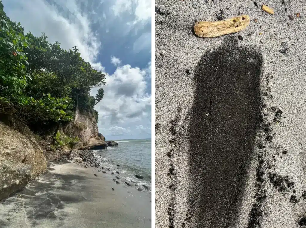 Balenbouche black sand beach