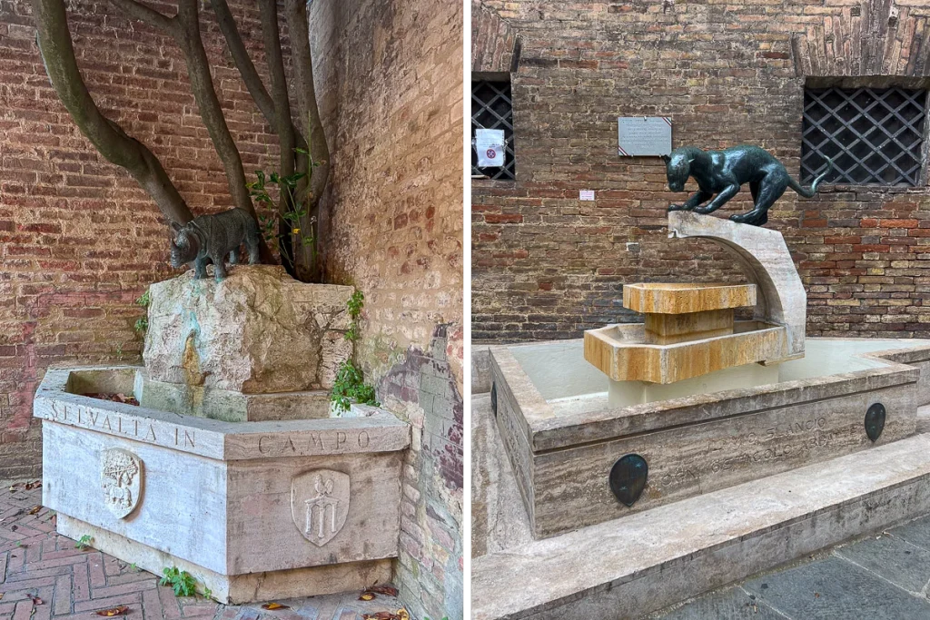 Water fountains in Siena