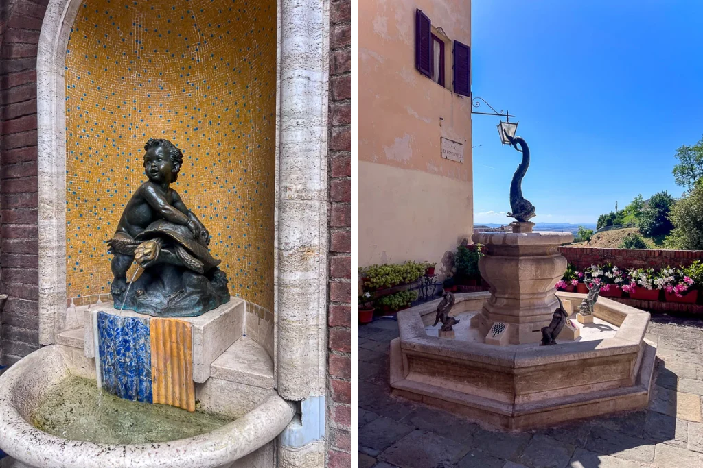 Water fountains in Siena