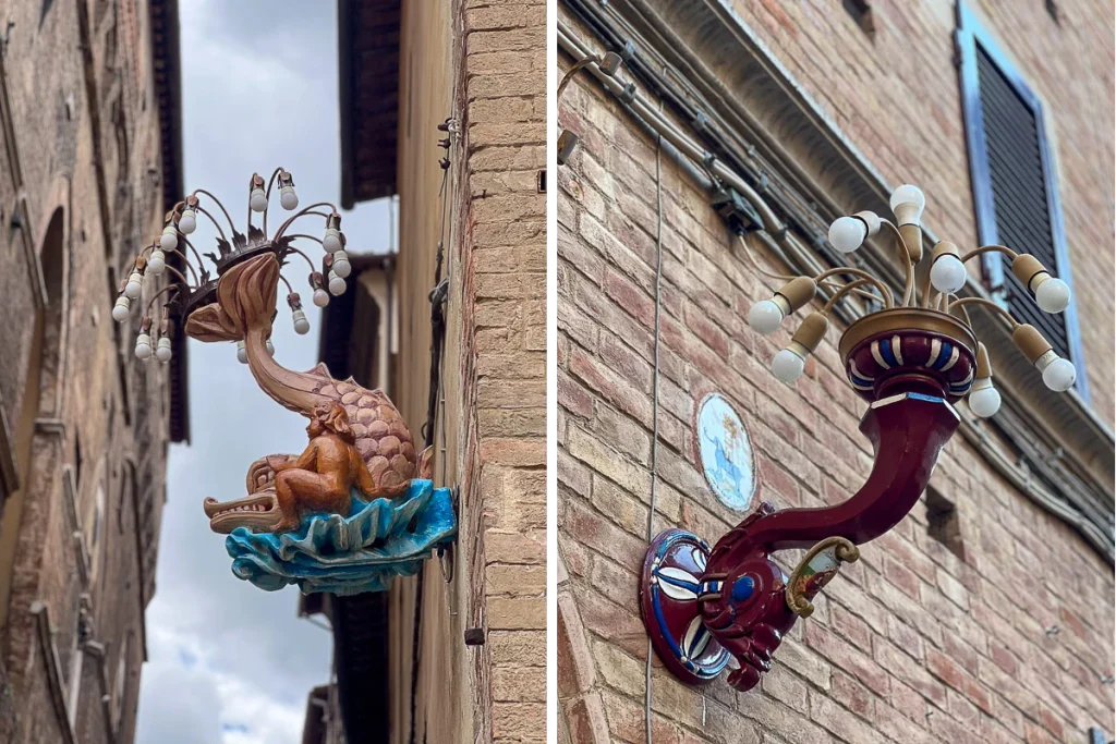 Street lamps in Siena
