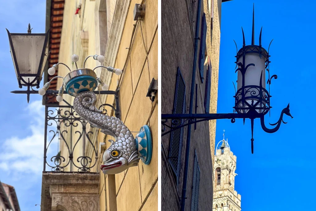 Street lamps in Siena